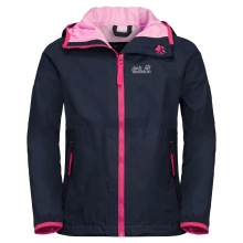 Jack Wolfskin Rain Jacket Rainy (wind and waterproof) blue/pink Kids